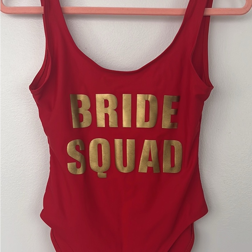 Red Bride Squad Swimsuit